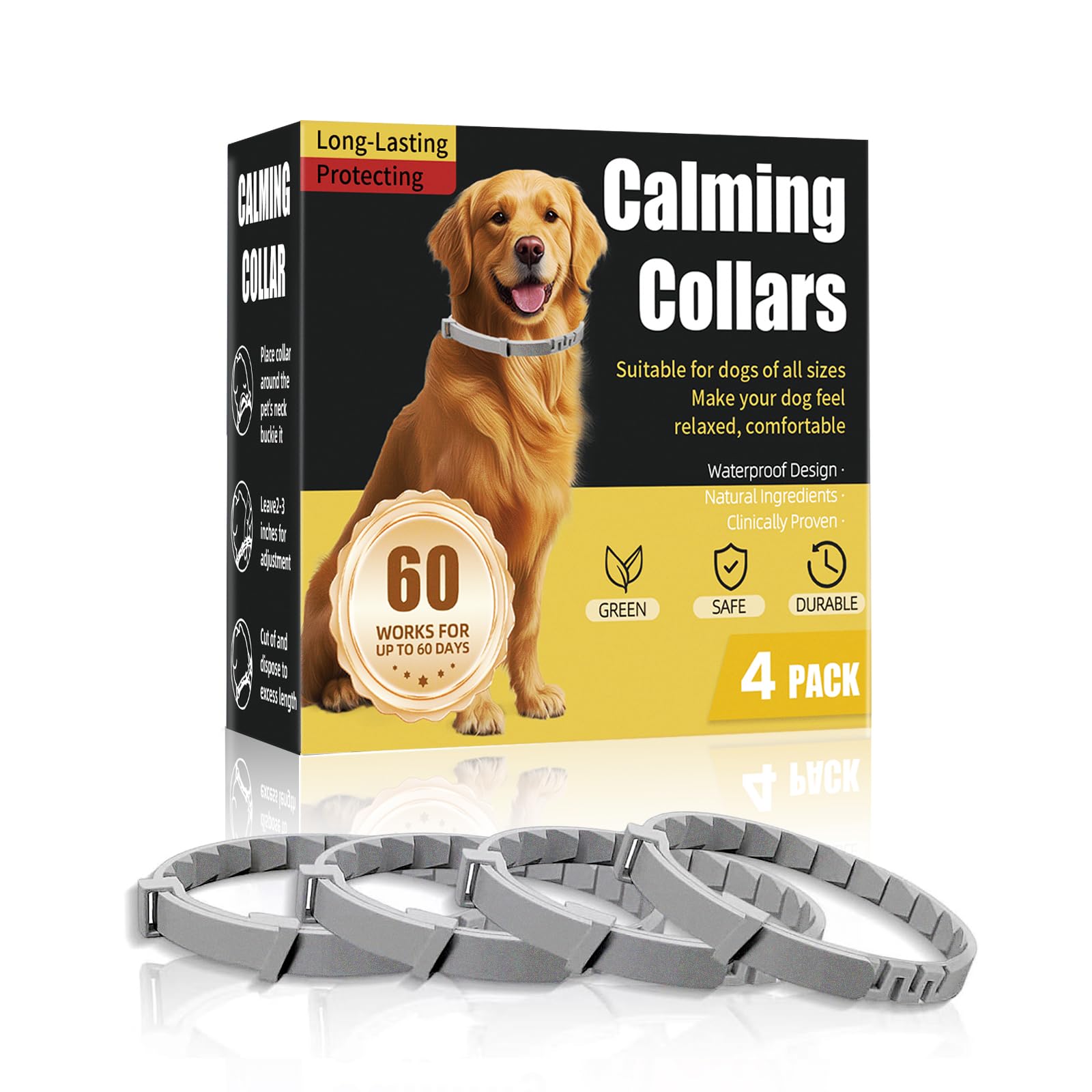 Jaoernv Calming Collar for Dogs 4 Packs