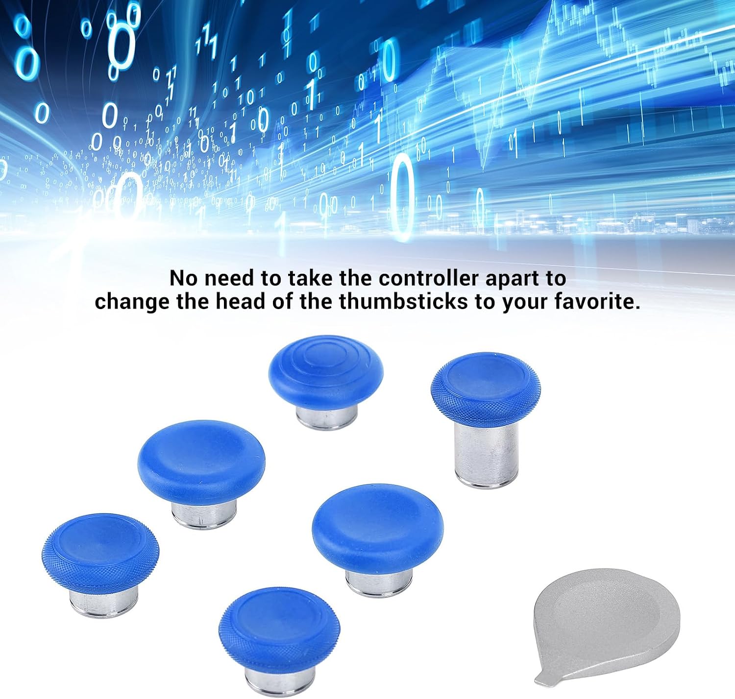 Thumbsticks Replacement Parts for Elite Controller Series 2, for Elite Series 2 Core Controllers(Model 1797). Includes: 6 x Thumbsticks, 1 x Standard Part (Blue)