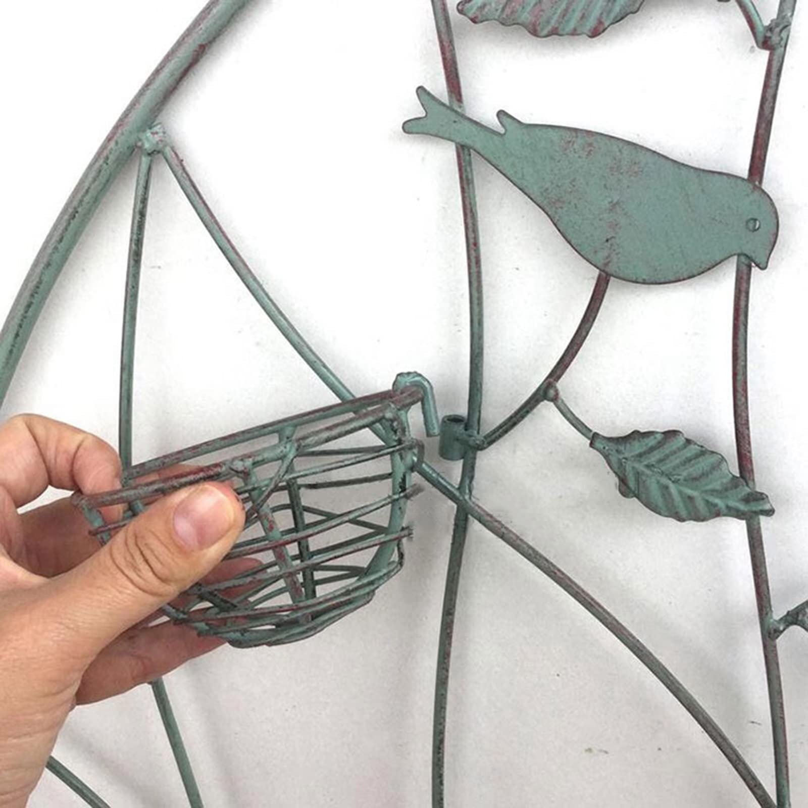Pannelli a graticcio da giardino in filo di ferro dal design vintage, per rose, viti, verdure e piante rampicanti, verde e bianco, disponibili in 3 misure (101 x 35 cm, 120 x 39 cm, 150 x 45 cm)