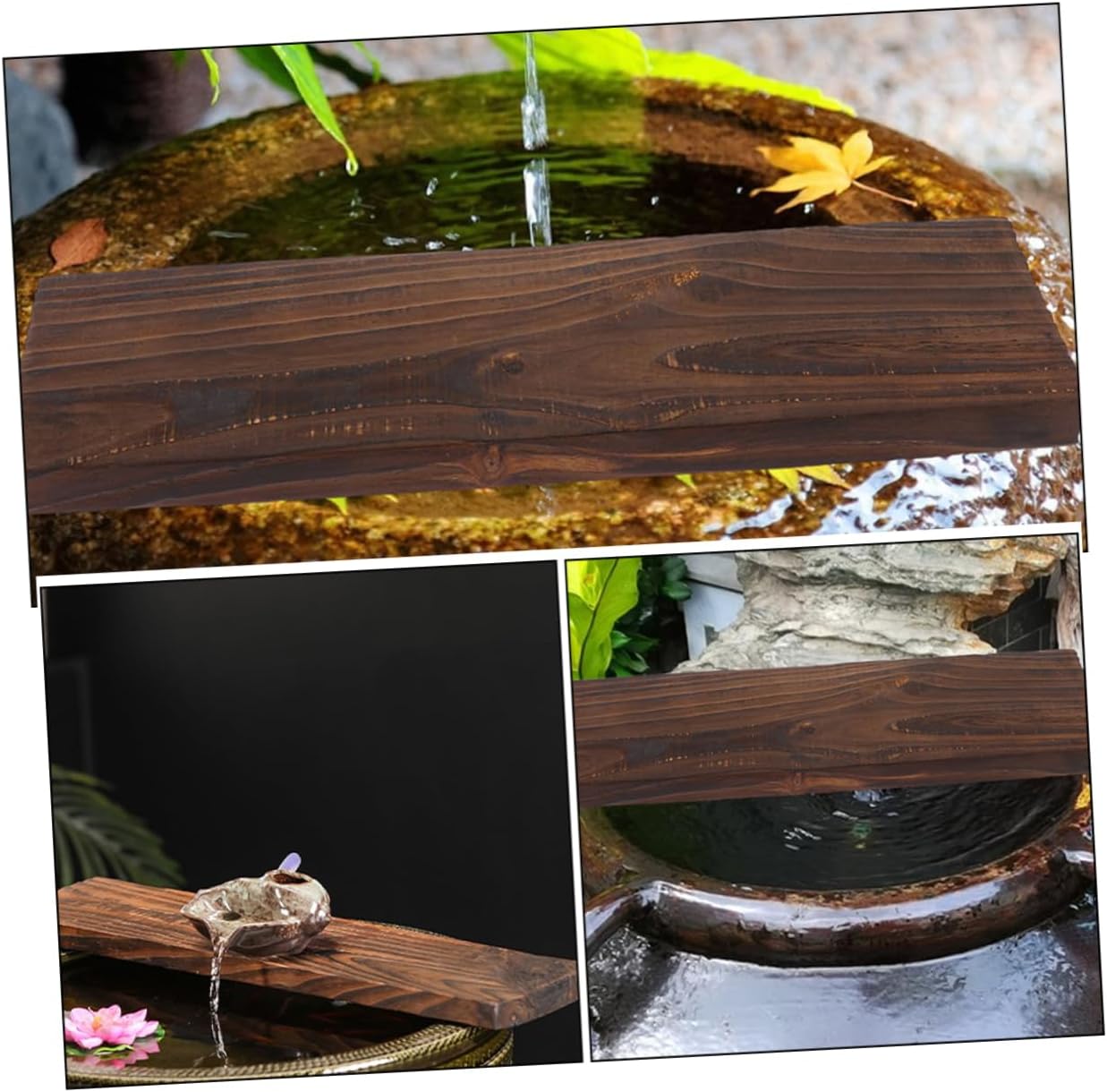 Ancient Method Aquarium Water Fountain Plate Natural Wood Construction for Healthy Water Movement and Aeration Fish Tanks for Indoor and Outdoor Decor