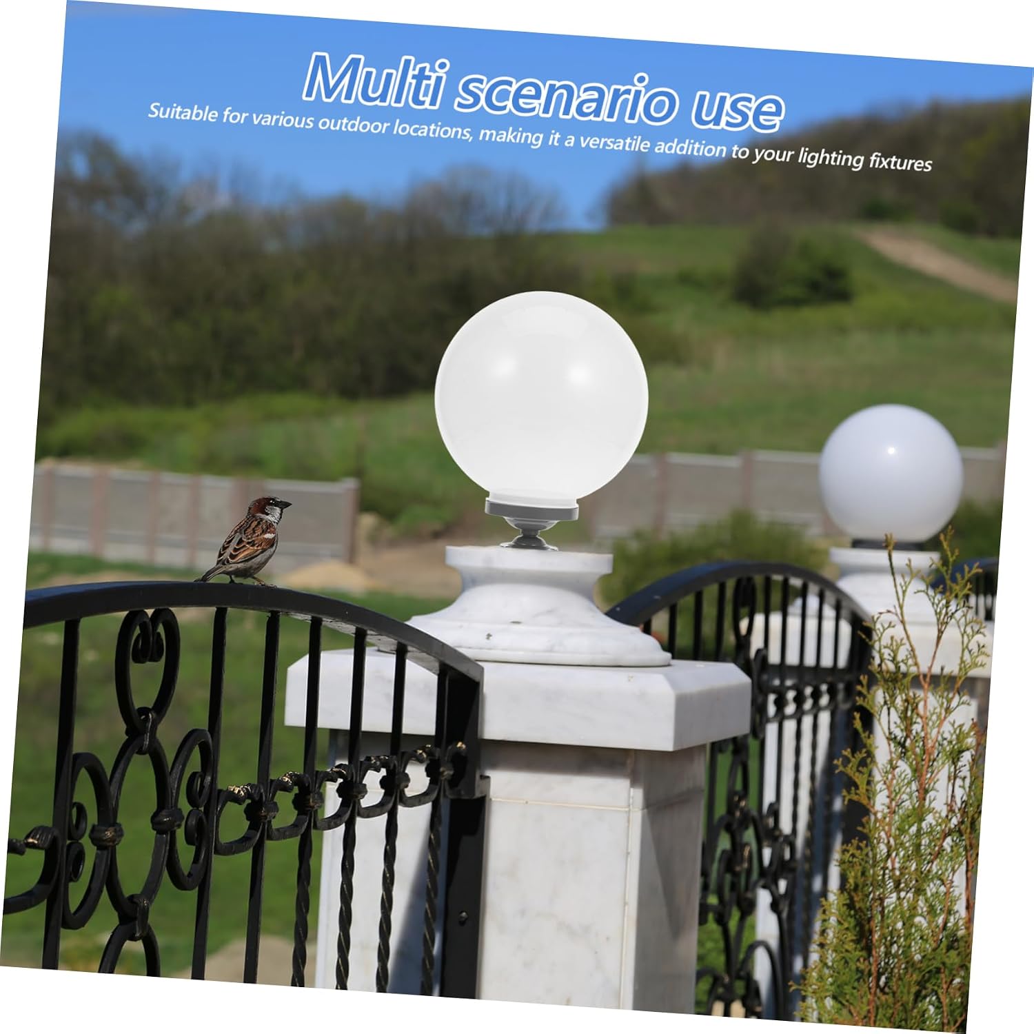 Acrylic Globe Lamp Shade White Replacement Cover for Outdoor Pole Lights Easy Installation for Patios Gardens Walkways Weather Resistant Acrylic for Reliable