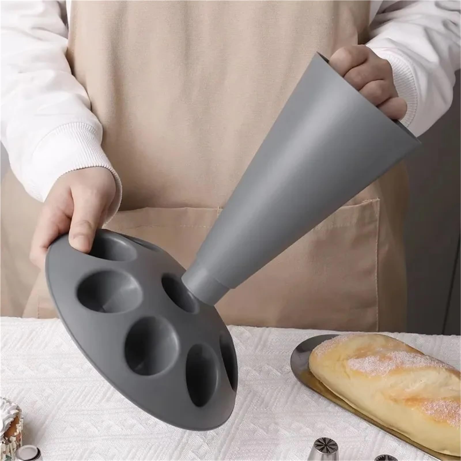 Manga Pastelera Soporte for Manga pastelera, Organizador Auxiliar, Soporte for Boquilla, Utensilios de repostería for práctica.(Gray M Piping Bag)