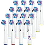 Toothbrush Replacement Heads Compatible with Oral B BraunPack of 16 Professional Electric Toothbrush Heads for Oral-B 7000/Pro 1000/9600/ 5000/3000/8000 Electric Toothbrush