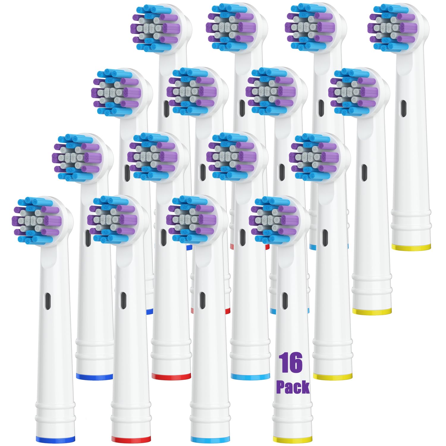 Toothbrush Replacement Heads Compatible with Oral B Braun Pack of 16 Professional Electric Toothbrush Heads for Oral-B 7000