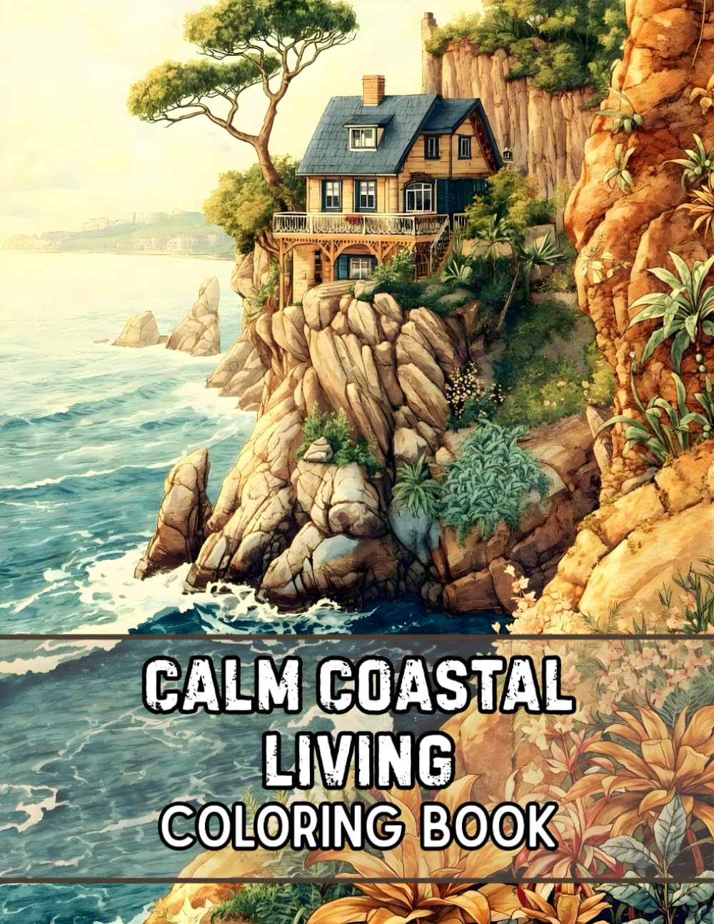 Calm Coastal Living Coloring Book: 38 Serene Pages with Seaside Homes, Coastal Walkways and Peaceful Ocean Vistas – Ideal for Easy Coloring, Gentle ... Countryside Views Collection by Sophia Cole)