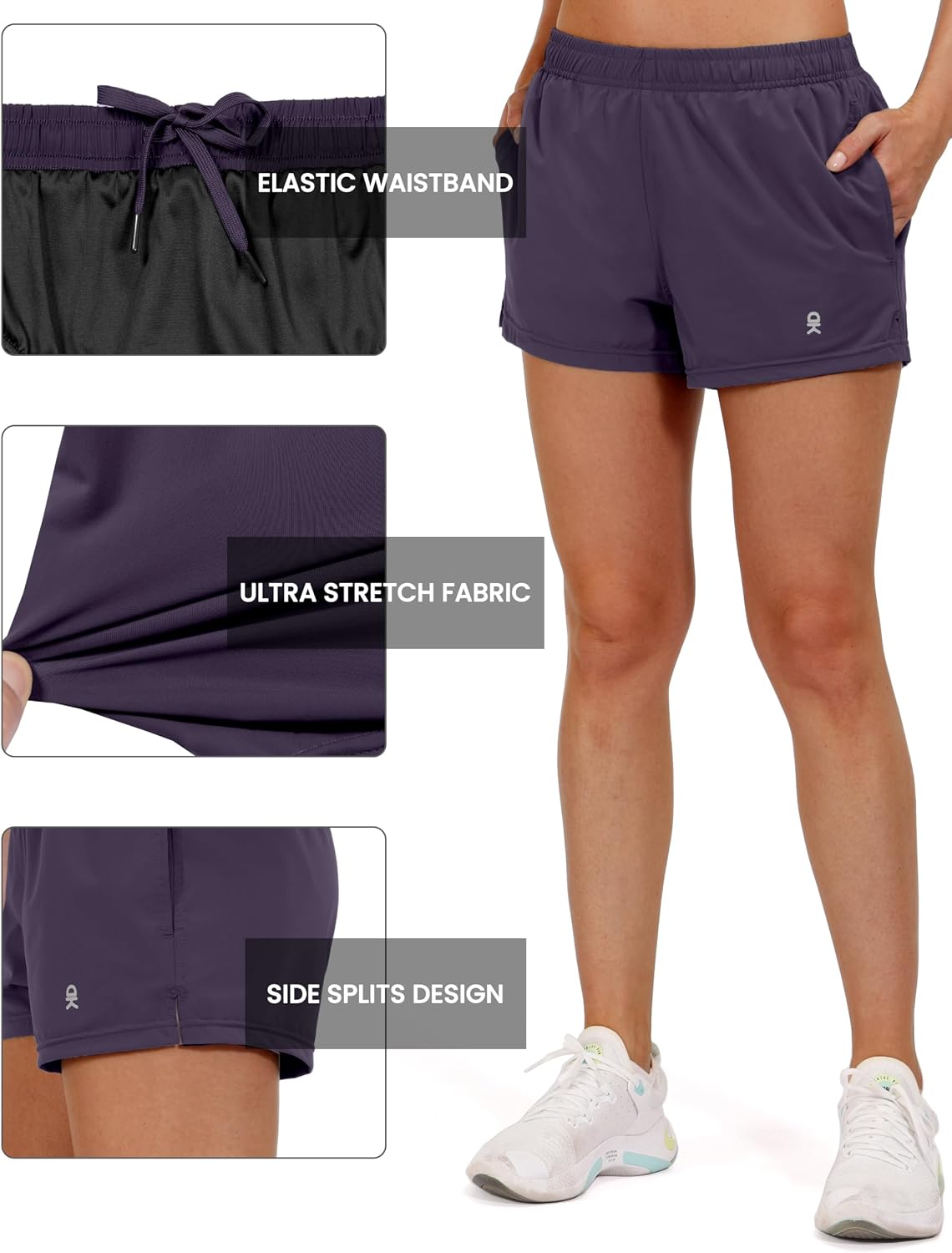 Little Donkey Andy Women's Running Shorts,Quick Dry Athletic Shorts Workout Sport Gym Shorts with Pockets
