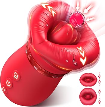4IN1 Mouth Massager, 3 Auto & 1 Manual Sucking Massager Tongue Toy Red E1831