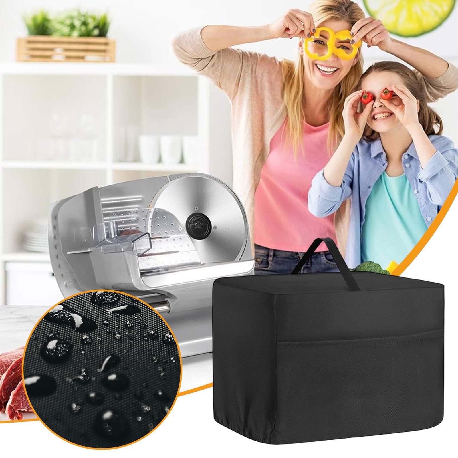 Dust Cover For Meat Slicer – Impermeabile 600D Oxford Cloth Cover 39,8 x 29 x 29 cm | Dust-Proof, Splash-Proof Kitchen Appliance Protector e Organizer Bag For Food Slicers