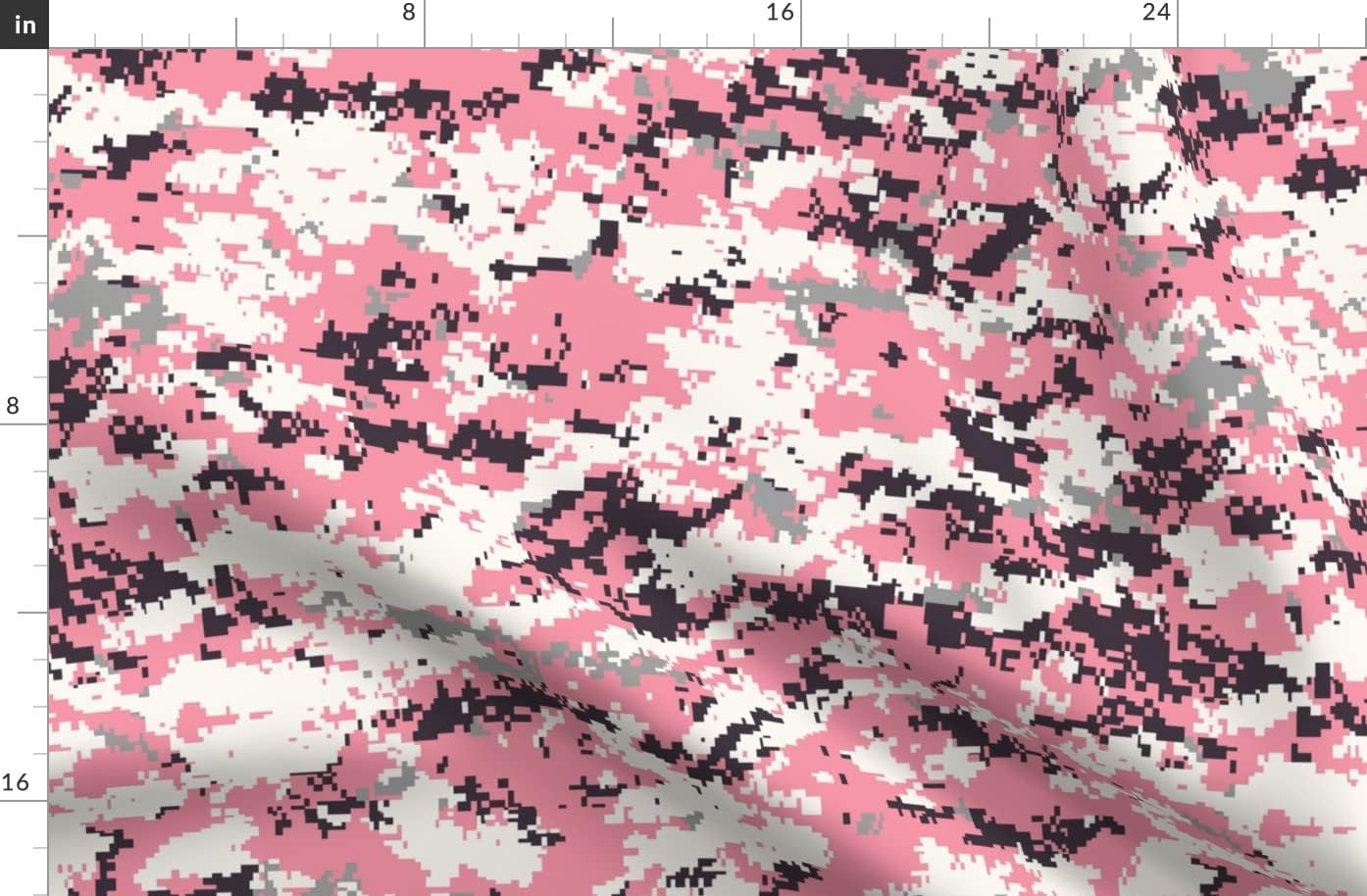 Spoonflower Fabric - Digital Light Pink Camo Girly Printed on Organic Cotton Sateen Fabric by The Yard - Sewing Quilting Apparel Home Decor