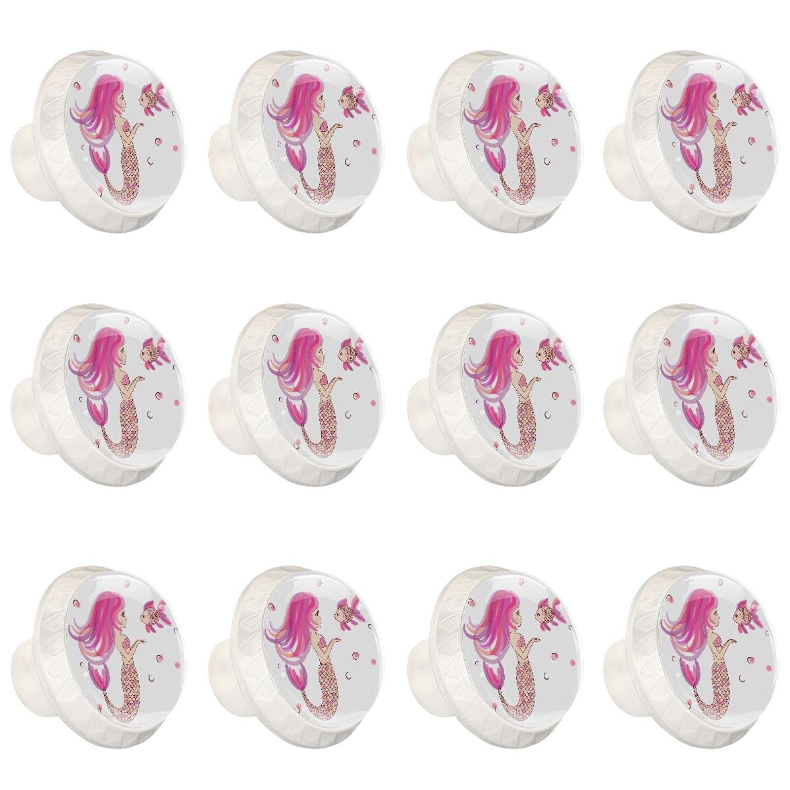 Boutons de cuisine sirène rose pour une décoration de chambre d'enfant féerique