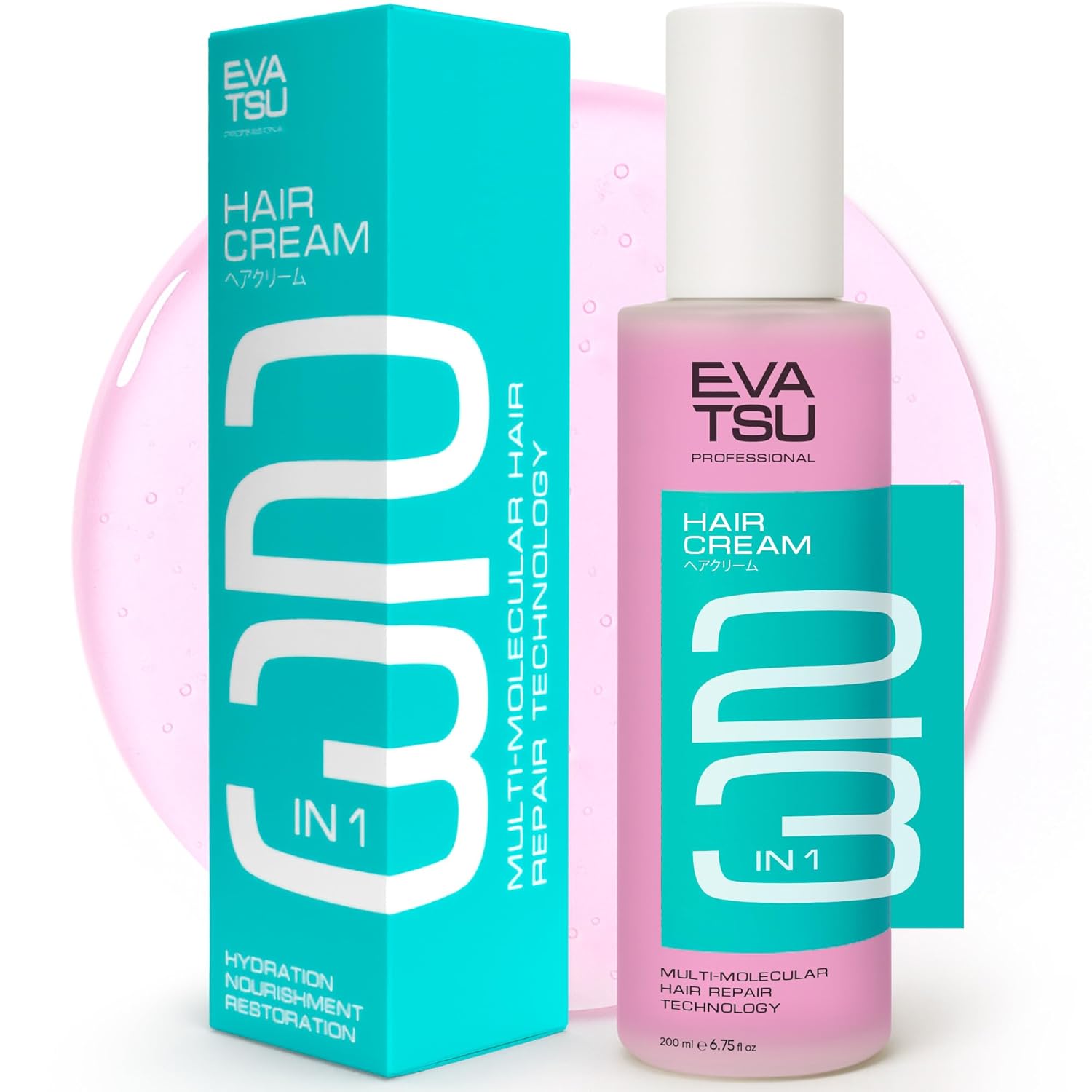 Hydra Fusion 23-in-1 Leave-In Hair Cream — 3D Hyaluronic Acid Matrix for Deep Hydration, Anti-Frizz Detangler with UV Protection — Smooths & Nourishes Dry, Damaged Hair — 200 ml / 6.75 fl oz