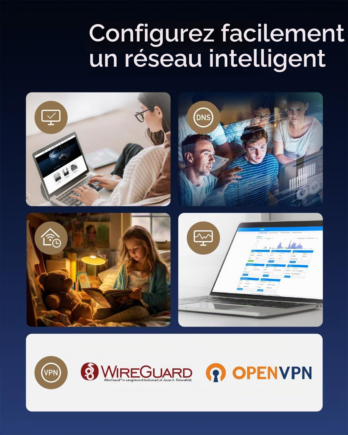Cudy Système maillé Wi-FI 6 AX3000, 2 900 Pieds carrés, M3000 1.0 3-Pack