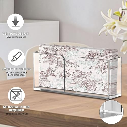 Miniatura 3 de Servilletero acrílico, soporte para toallas de invitados, bandeja para servilletas de baño, dispensador de servilletas de plástico con almohadillas
