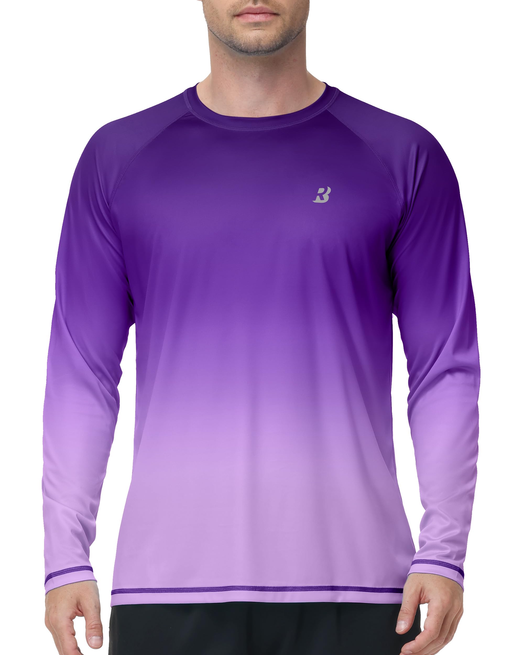 Roadbox Men's UPF 50+ Sun Protection Shirt Long Sleeve, Quick Dry Breathable Rash Guard for Swimming, Fishing, Hiking & Running
