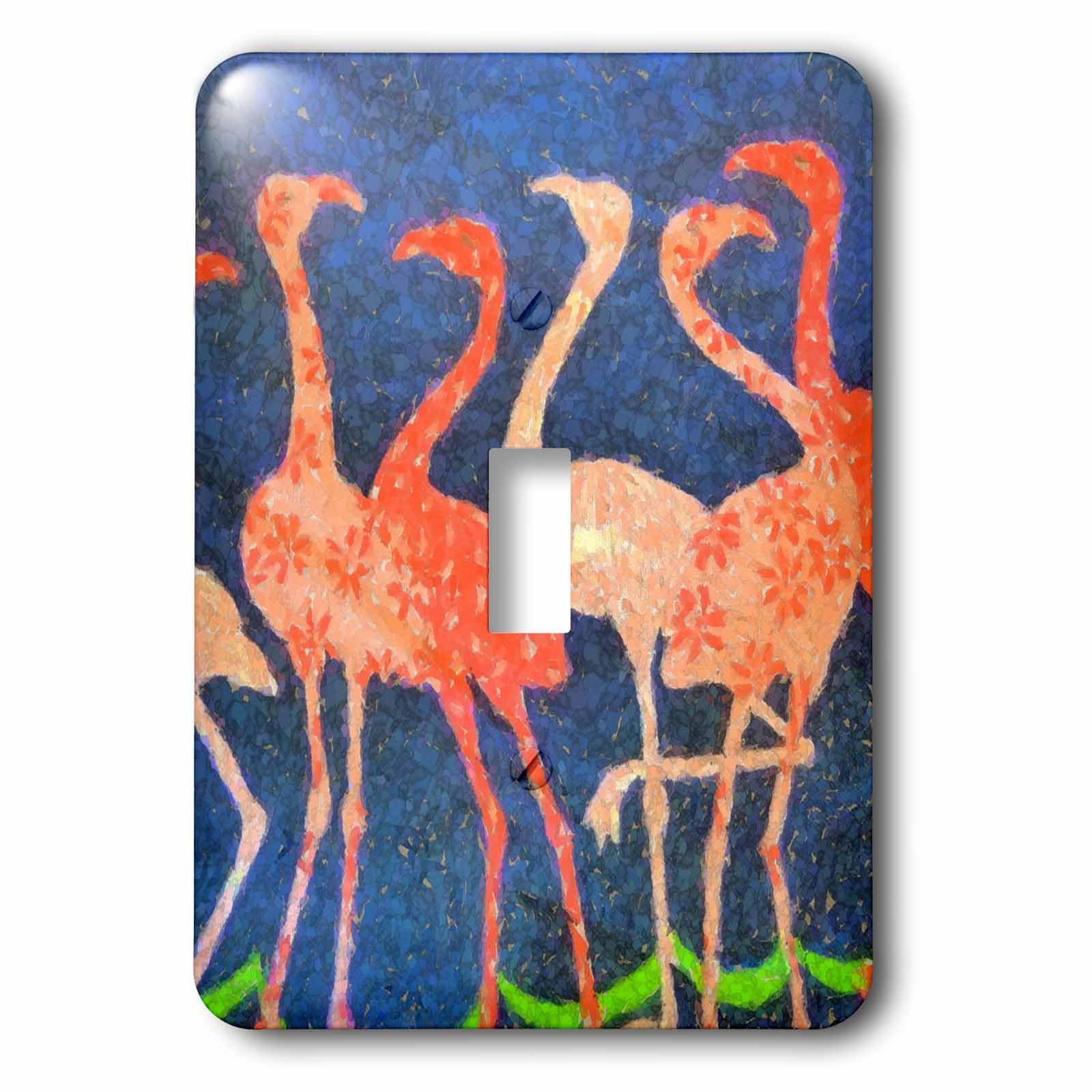 Flamencos con interruptor 3dRose lsp_16804_1 para proteger paredes de manchas