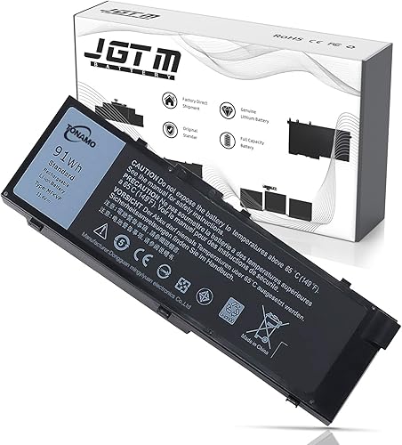 JGTM 91Wh MFKVP - Batería para laptop Dell Precision 15 7510 7520 Precision 17 7710 7720 1G9VM 451-BBSB 451-BBSF GR5D3 M28DH TO5W1 T05W1 0FNY7 TWCPG
