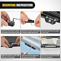 Vista 4 de Nilight Soporte de montaje de barra de luz LED, 2 piezas, capó de pilar ajustable universal, soporte de abrazadera de montaje para lámpara de Negro