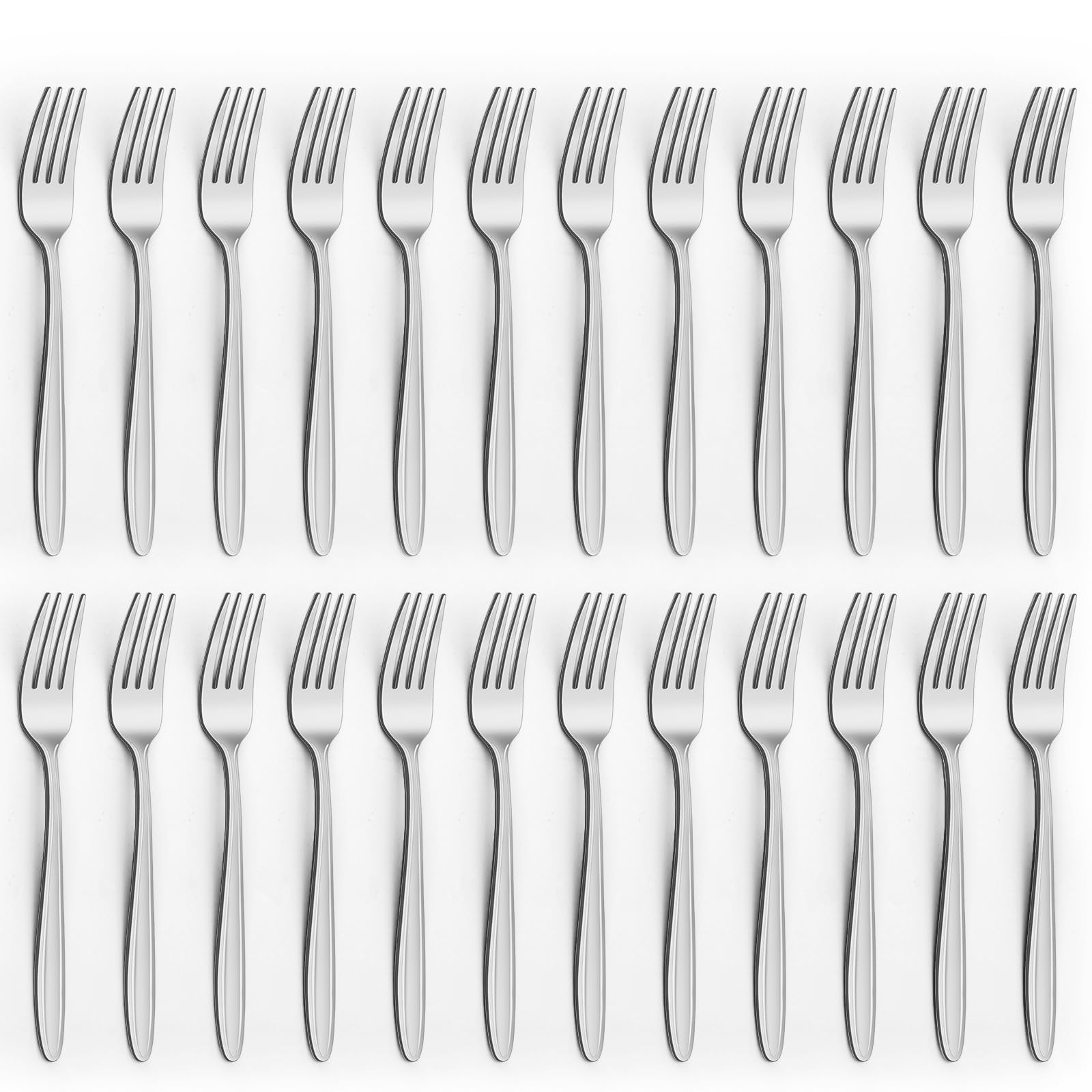 Unokit 24-Piece Stainless Steel Dinner Forks Silverware - 7.1 Inch Silver Dinner Forks Set of 24, Flatware Set for Home, Kitchen or Restaurant, Mirror Polished, Dishwasher Safe — Amazon image 10