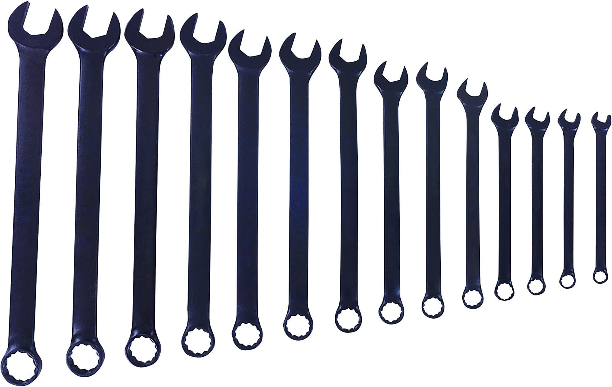 Blackhawk By Proto BL-014 12 Point Combination Wrench Set, Black Oxide Finish, 14-Piece