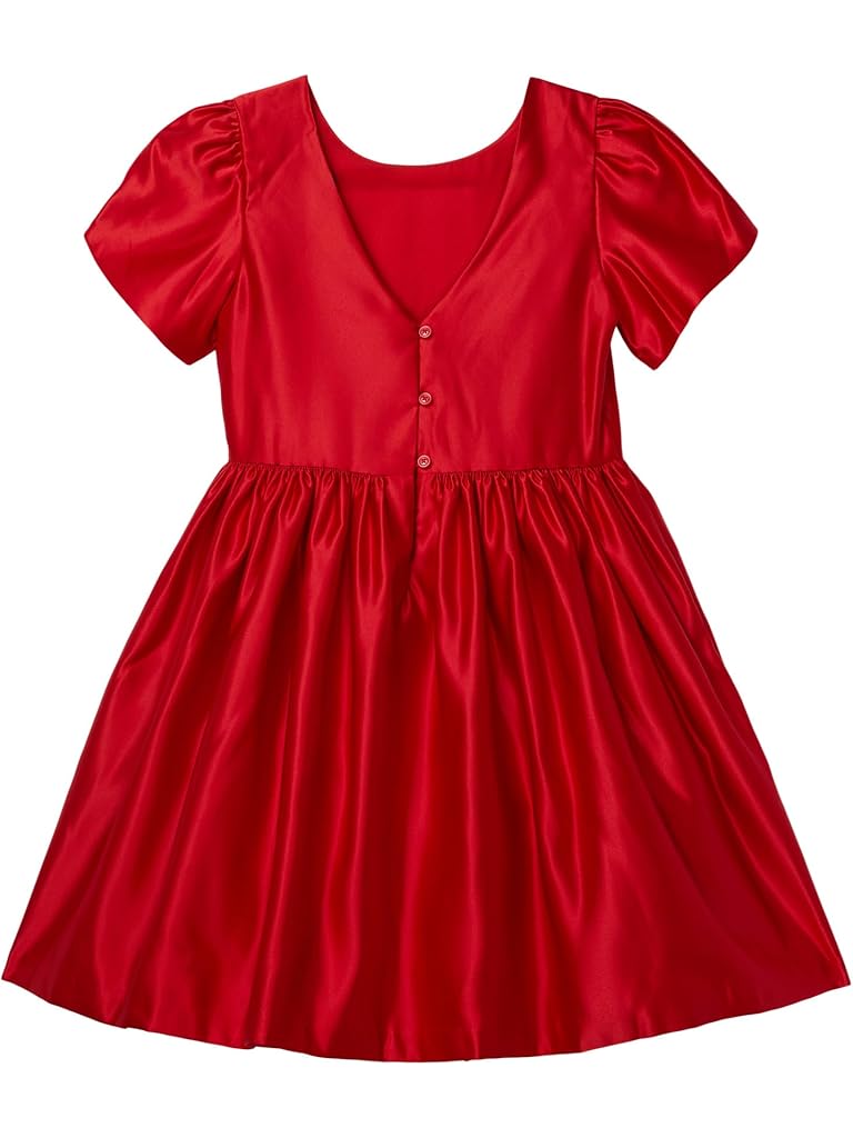 Red Janie and Jack Satin Tulip Sleeve Dress (Toddler/Little Kids/Big Kids)