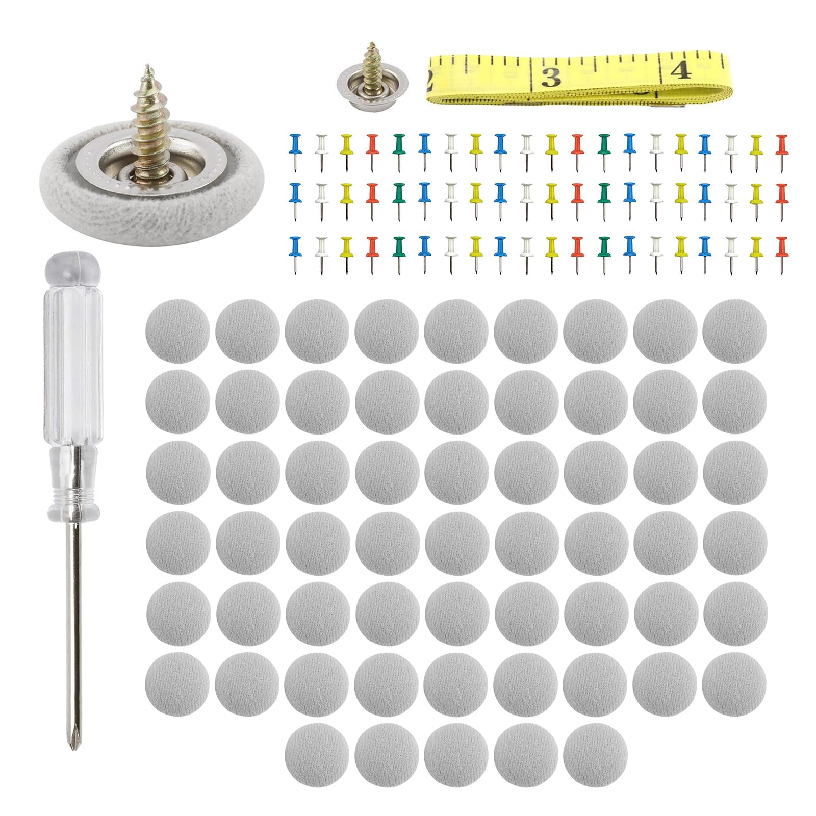 60PCS Car Roof Headliner Repair Kit Auto Roof Snap Rivets with Installation Tool Interior Ceiling Cloth Fixing Repair