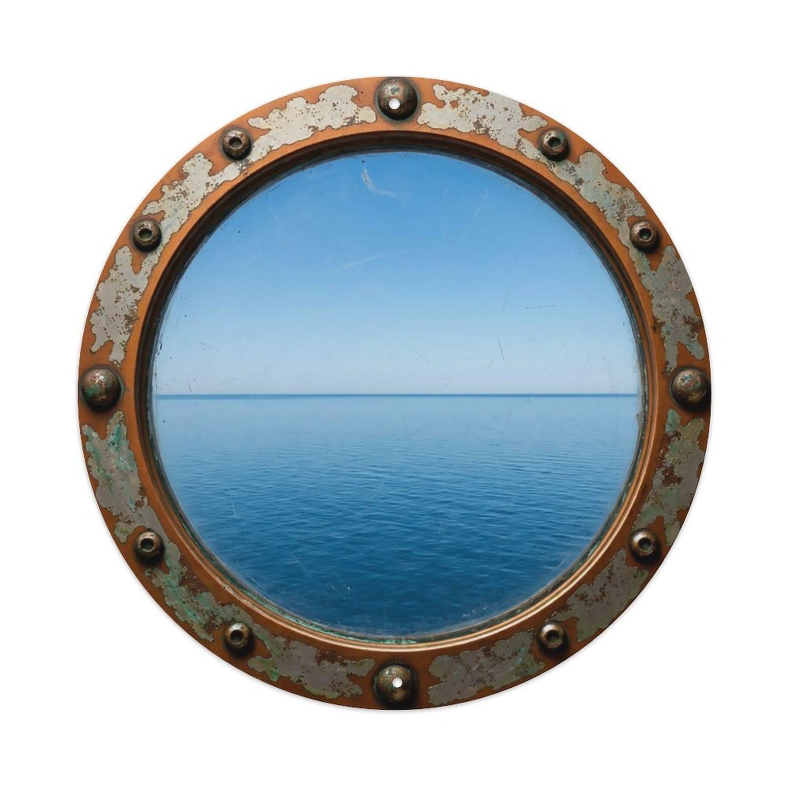 Vintage Porthole Horizon Line Nautical Window View Metal Tin Sign