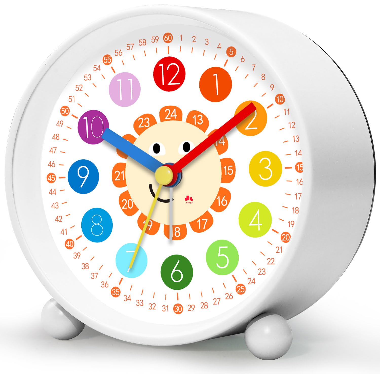 YsyYey Kinderwecker Analog Ohne Ticken, Lernwecker 12/24h-Ziffernblatt, Nachtlicht, Quarzwecker für Schulanfänger, Mädchen und Jungen, batteriebetrieben, Geschenk Einschulung
