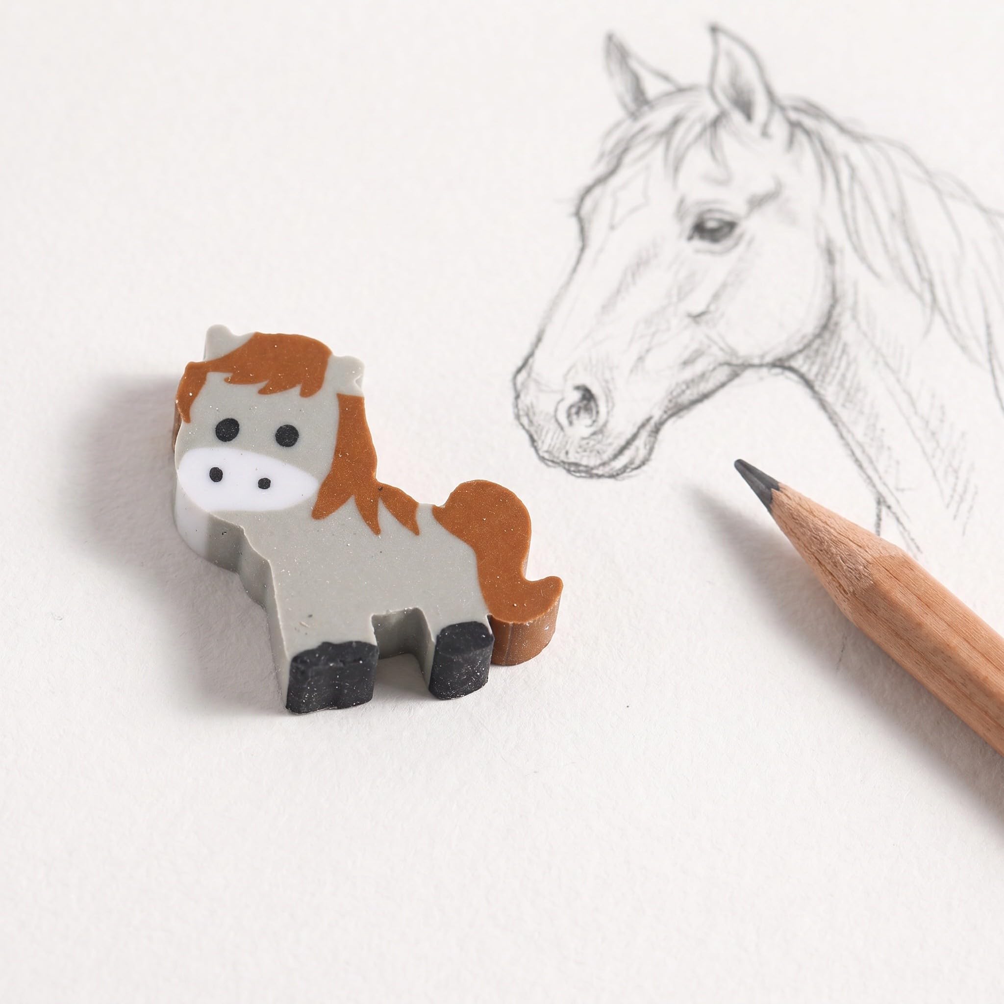 Zerodeko 150 gommes Kawaii en Forme de Cheval : Mini gommes Mignonnes sur Le thème des Animaux – Jouets de récompense pour Les activités Scolaires – Petits Cadeaux pour Les Pochettes Surprises –