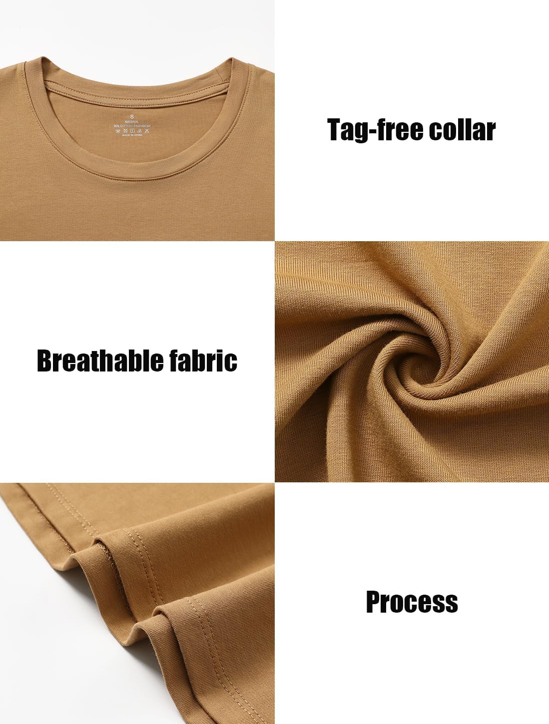 Cosy Pyro Cotton Long Sleeve T Shirt for Women Crew Neck Classic-Fit Workout Shirts Soft Solid Basic Tee - Image 5