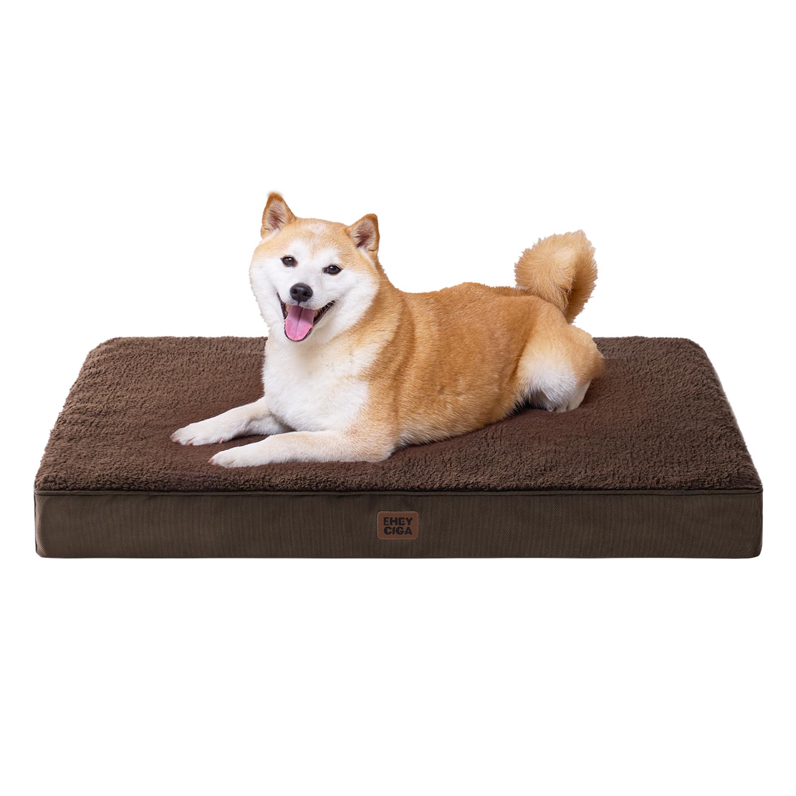 EHEYCIGA Cuccia Cane Interno Taglia Grande L, (91L x 69W cm) Ortopedica Cuscino per Cani, Cuscino Cane Sfoderabile e Lavabile, Ortopedico Lettino per Cani, Orthopedic Dog Bed, Marrone