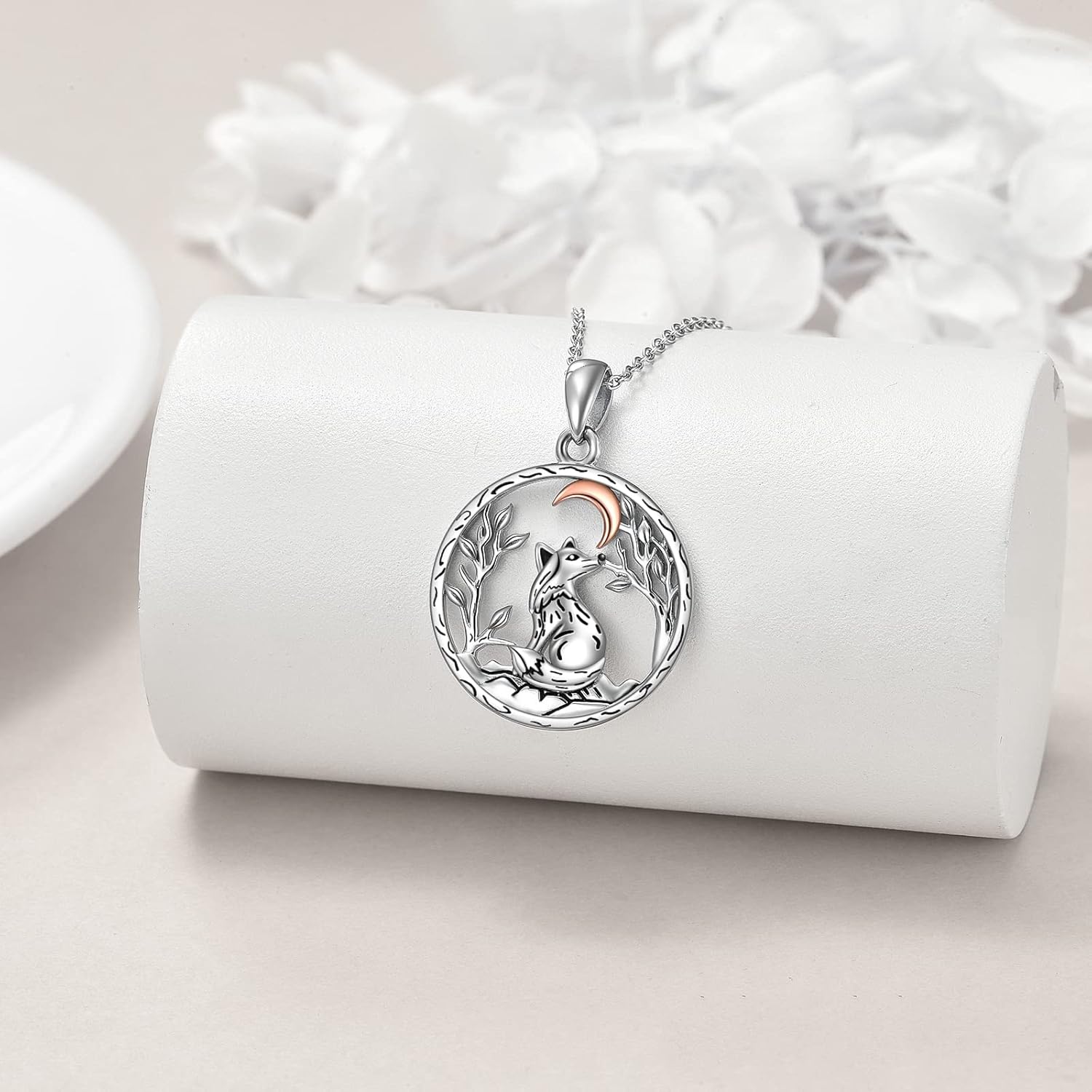 YFN S925 Sterling Silver Horse/Unicorn/Dragon/Wolf/Fox Necklace Heart Pendant Jewelry Gift for Women - Image 2