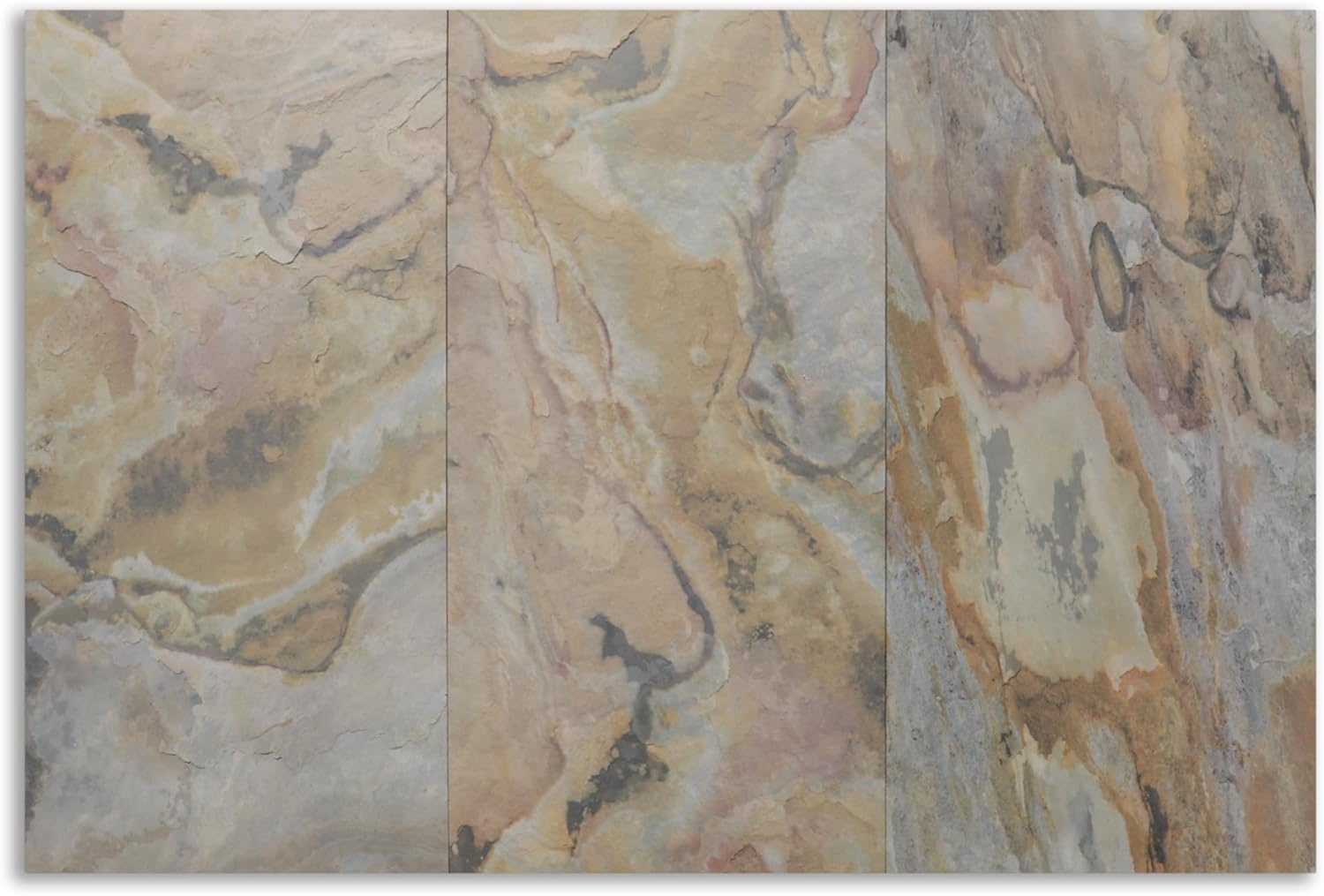 Stoneflex Peel & Stick Thin Real Stone Veneer Sheets - Stick on Kitchen Backsplash Living Room Office Bathroom Wall Indian Autumn [Pack of 5]