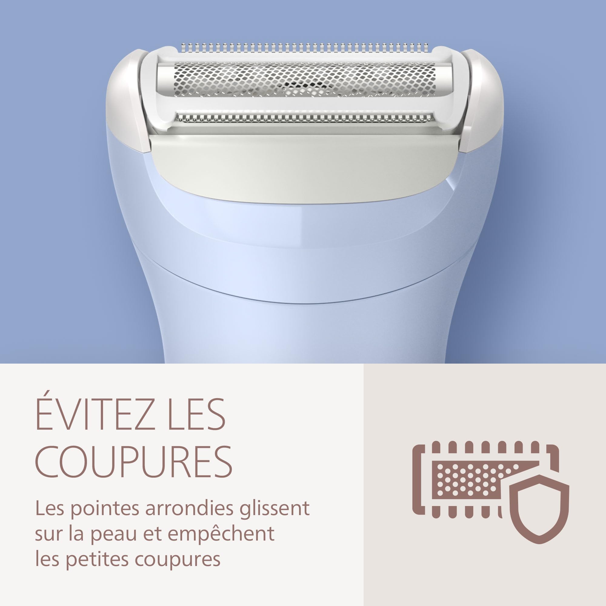 Philips Lady Shaver série 6000 – rasoir électrique sans fil, utilisation sur peau sèche ou mouillée, système de rasage à 3 lames, pour les jambes et le corps, autonomie de 80 min, modèle BRL127/00