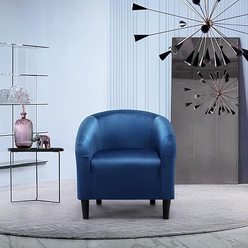 Miniatura 85 de Topeakmart Silla decorativa de terciopelo, cómoda y moderna silla de club de terciopelo con reposabrazos y patas resistentes para sala de Azul