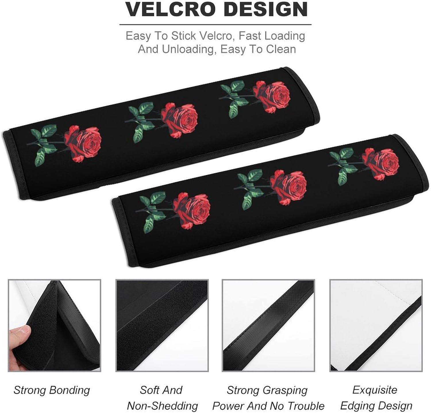 Beast Rose Beauty Car Seat Belt Pad Cover 2 Pack Seatbelt Protector Car Interior Accessories