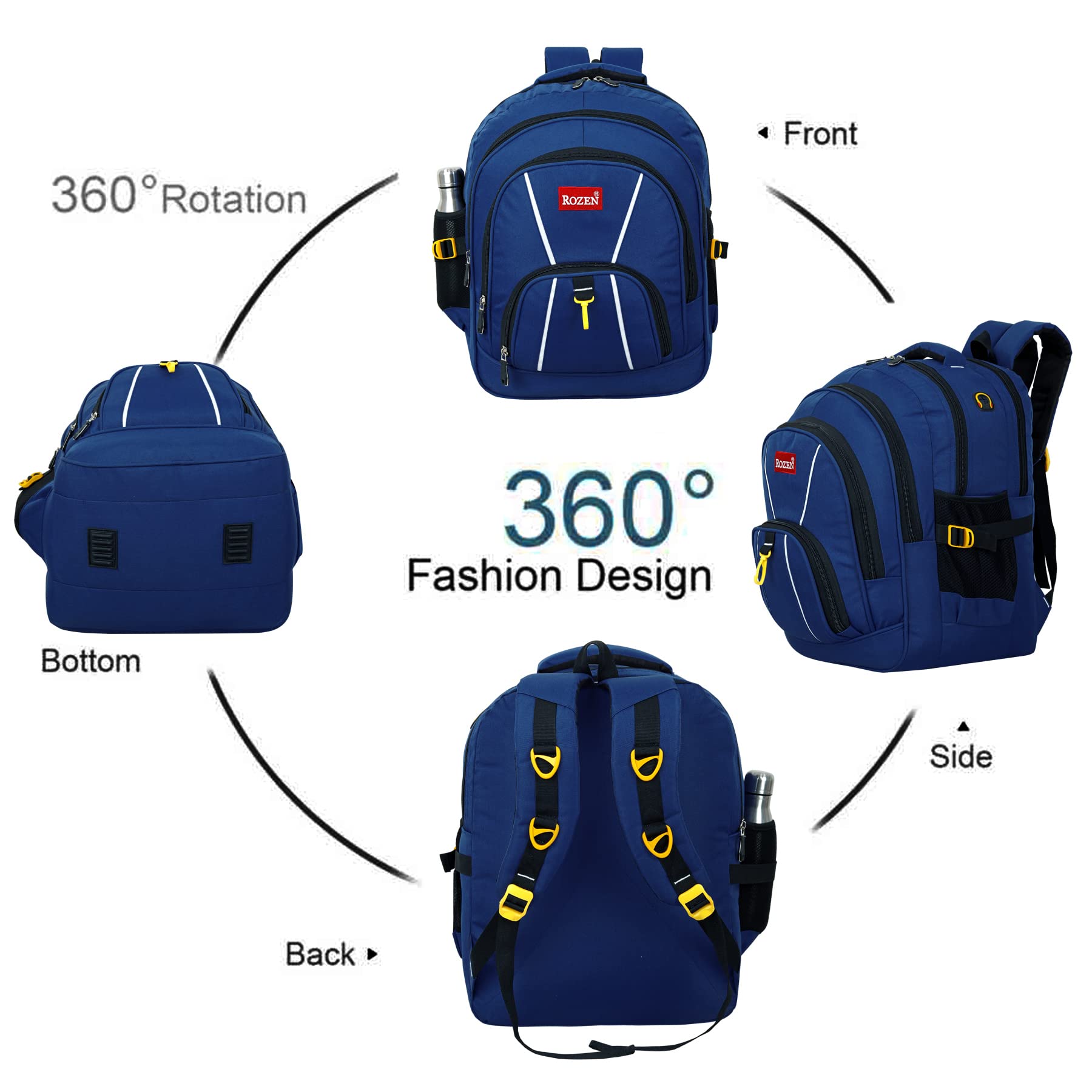 ROZEN 55LTR Rucksack Travel Backpack Bag for Trekking, Hiking (NAVYBLUE)