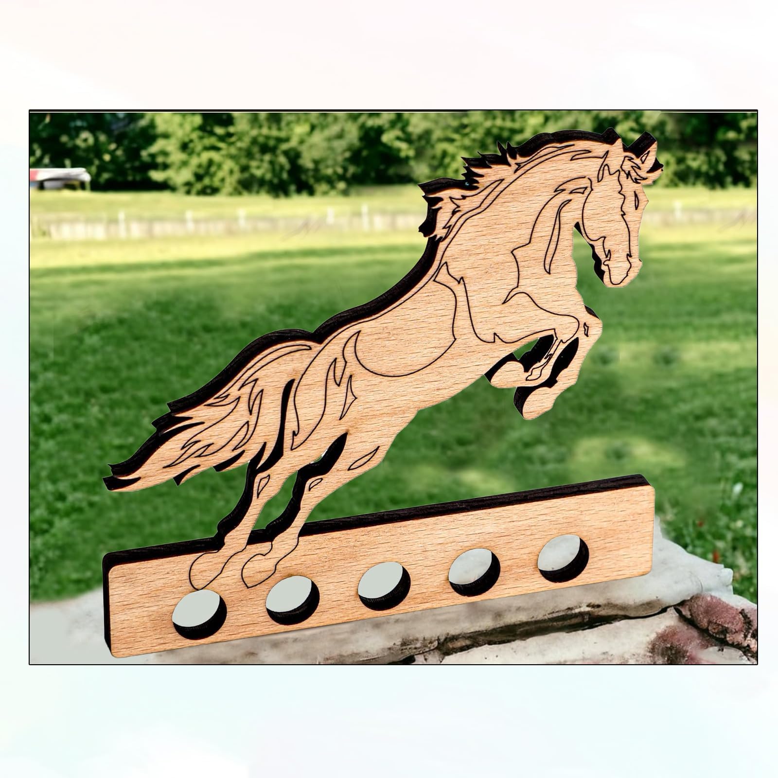 Geldgeschenk Reiter Aus Holz 13x10cm - Kreative Pferde-Verpackung Für Geld & Gutscheine