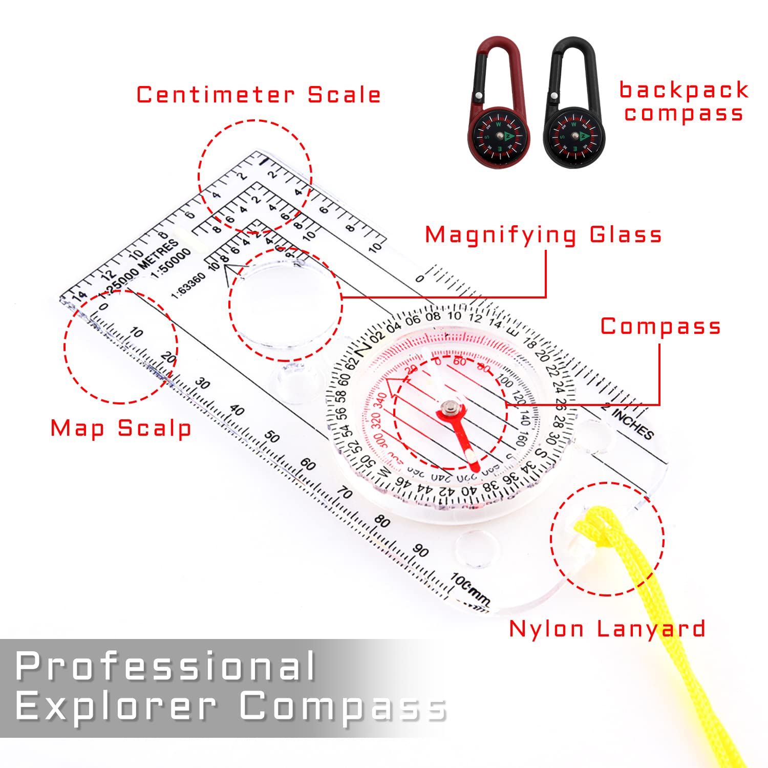 Alomejor Messing Kompas - Draagbare Vouwzakhorloge Stijl Met Ring Sleutelhanger Voor Wandelen Camping Navigatiegereedschap
