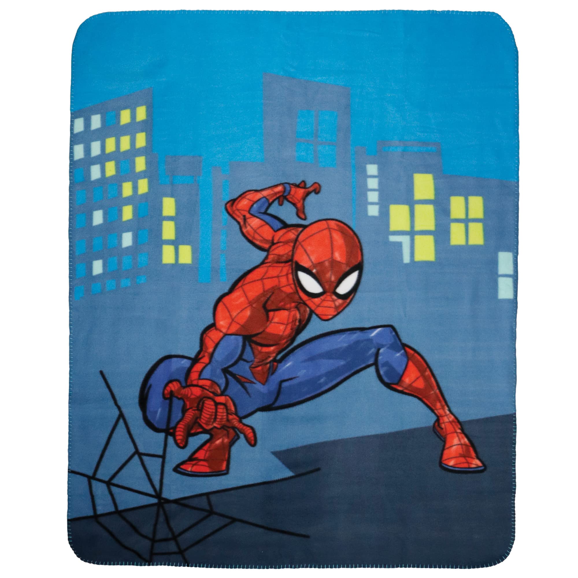 Plaid Spider-Man 110x140 Cm - 100% Polyester Doux - Certifié OEKO-TEX - Pour Enfant Et Déco Chambre