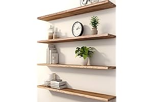 PHPH Practical Long Wood Shelving for Wall Decoration