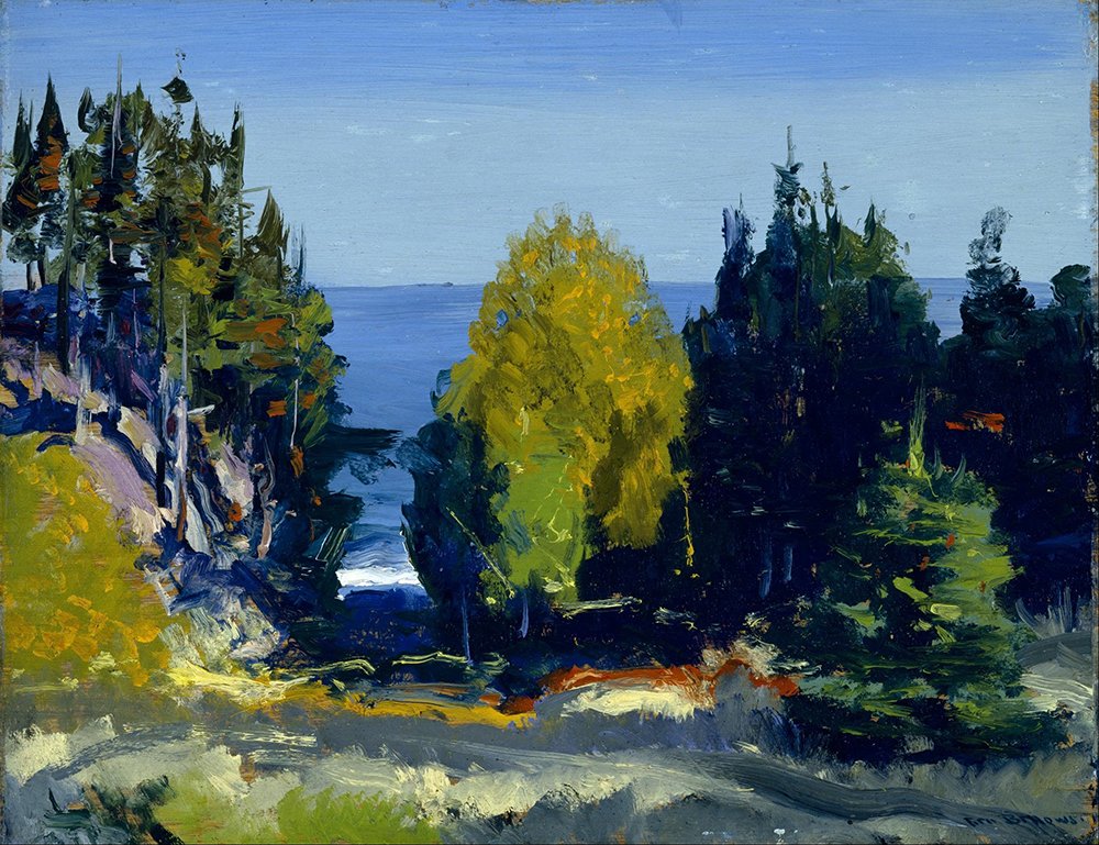 Cuadro The Grove de George Bellows enmarcado en marrón de calidad premium