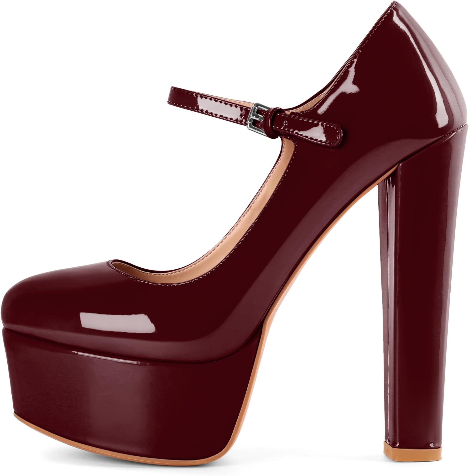 Women's Platform Heels Pumps Block Chunky High Heel Round Closed Toe Pump Mary Jane Closed Toe Sexy Party Dress Shoes