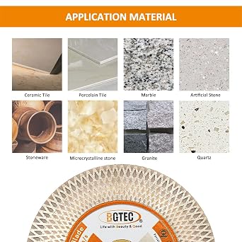 BGTEC Diamond Saw Blades Cutting Discs for Tile, 105mm Cut-off Wheel X Mesh Double-sided for Ceramic/Porcelain Tile, Marble, Artificial Stone