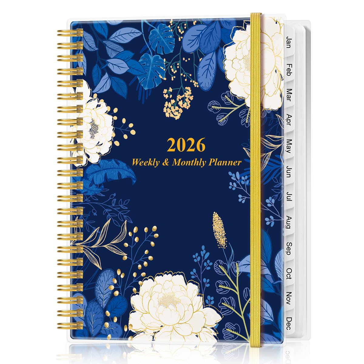 2026 Planner - Planner 2026 from January 2026 - December 2026, Weekly & Monthly Planner Spiral Bound with 12 Monthly Tabs, Inner Pocket, 6.4" x 8.5",