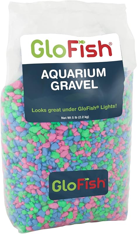 Grava para acuario GloFish, mezcla rosa/verde/azul, complementa los tanques GloFish, 5 libras
