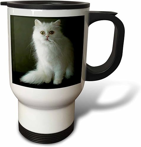 Miniatura 4 de 3dRose Taza de viaje persa blanca, 14 onzas, acero inoxidable