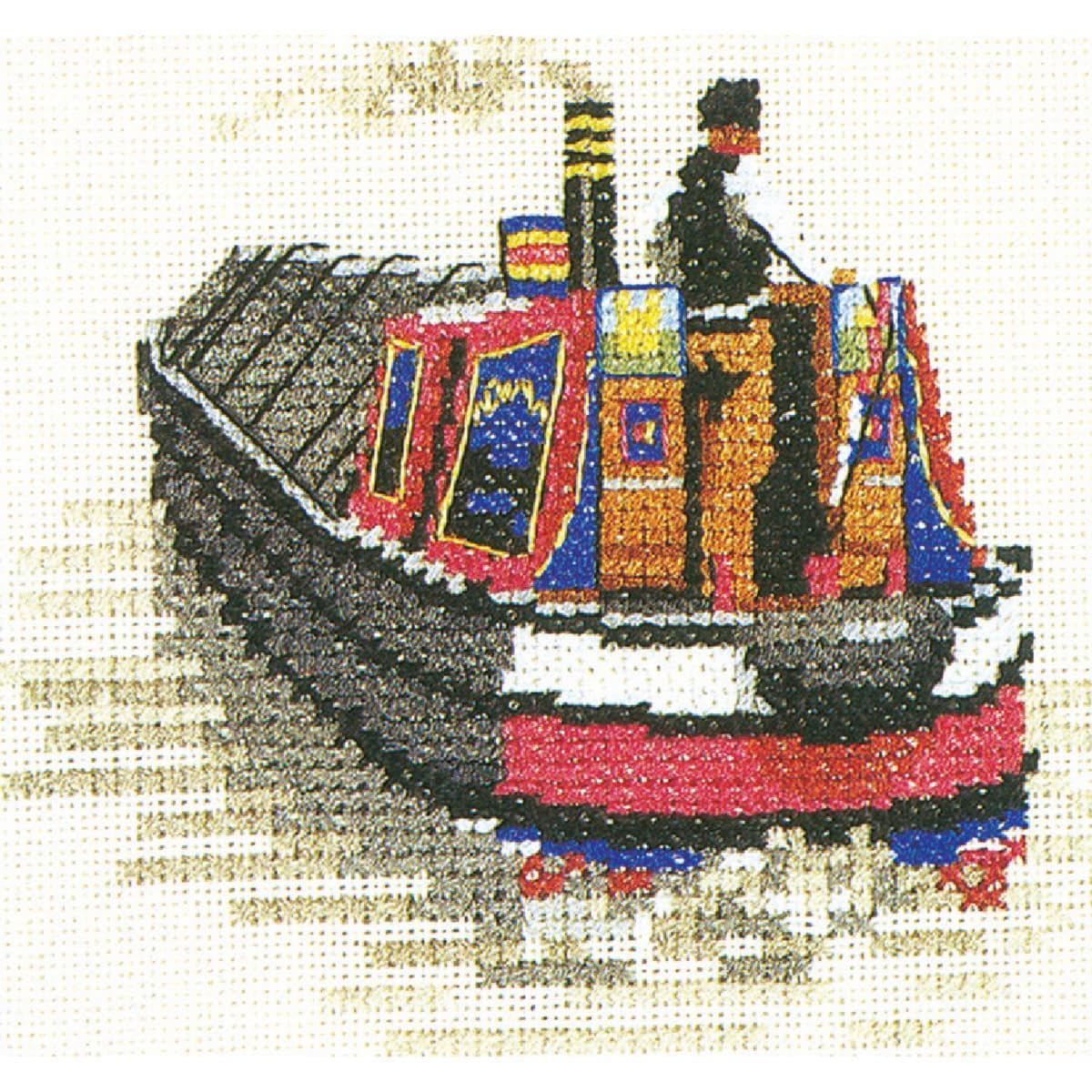 Heritage Counted Cross Stitch Kit Traditional Narrow Boat (L) Counted Pattern NBTN945-E 9.5x8.5cm