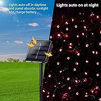Vista 4 de iShabao Luces solares de Navidad para exteriores, 33 pies, 100 luces LED solares de cadena de hadas, 8 modos, luces de Navidad impermeables