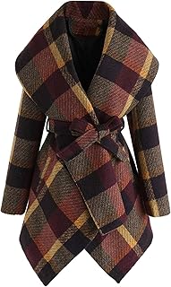 LULIGH Abrigo De Invierno Para Mujer Abrigo Mode Base De Lana Con Cinturón Abrigo De Solapa De Manga Larga Prendas De Vest...