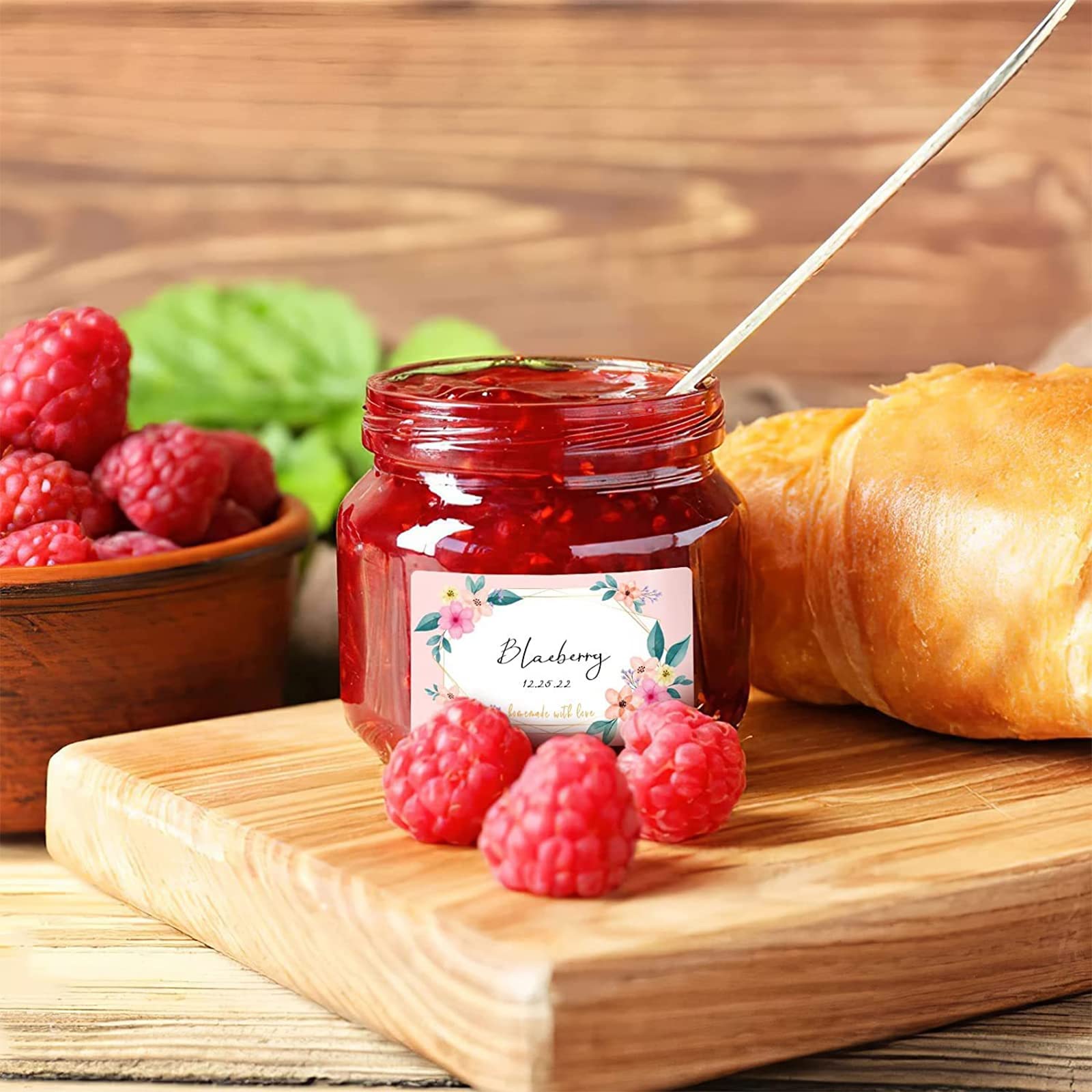 Zelfklevende Jam Jar etiketten, 1000 stuks etiketten zelfklevende bloemen zelfklevende etiketten pot etiketten voor jam potten kruidenbakken geschenkzakken flessen, 3* 5 cm